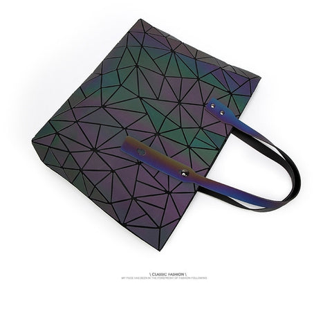 Women's Large-Capacity Luminous Geometric Shoulder Bag